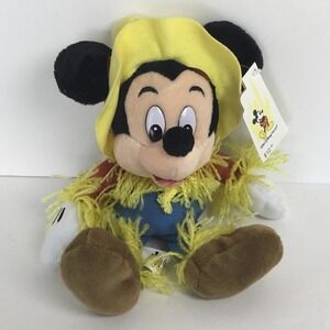 Walt‎ Disney World Scarecrow Mickey Mouse Mini Bean Bag Halloween Plush 8"